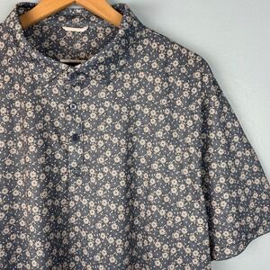 Swannies Men XL Blue Floral Short Sleeve Performance Stretch Golf Polo Shirt